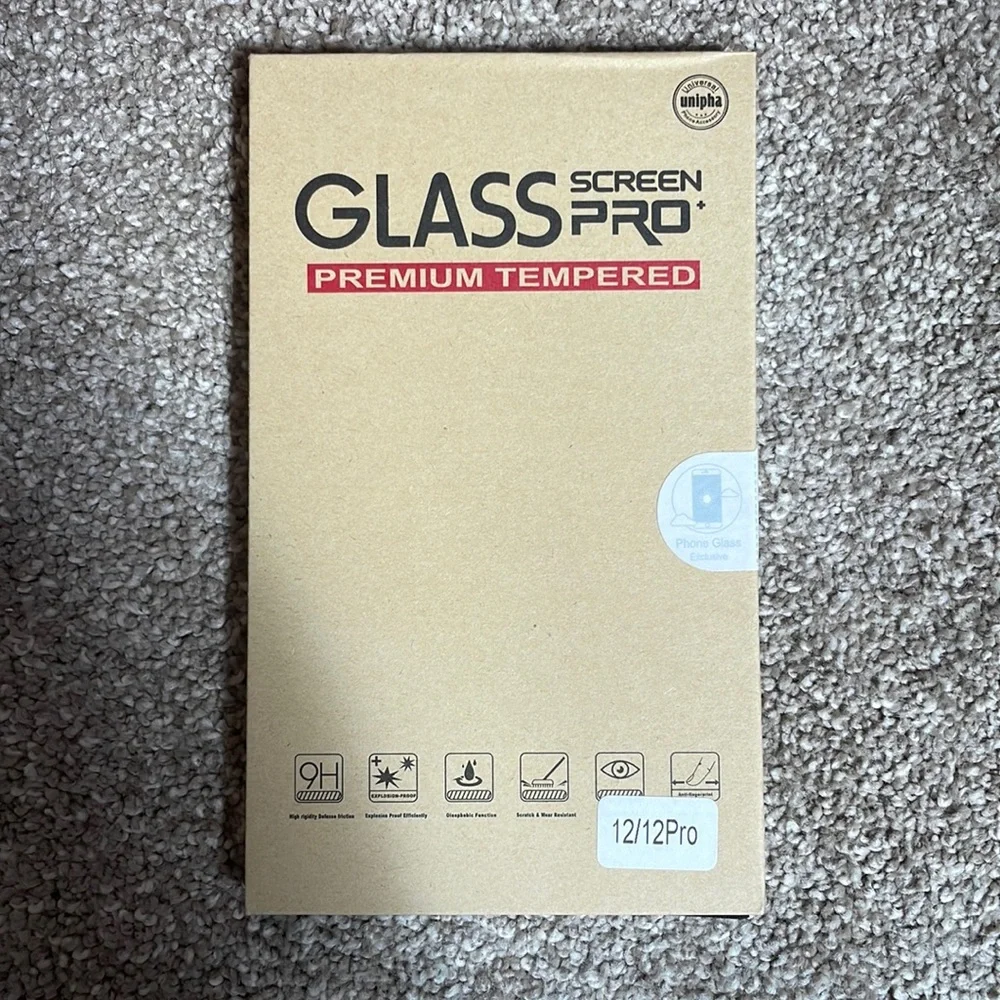 new sealed iPhone 12 / 12 pro glass screen protection protector